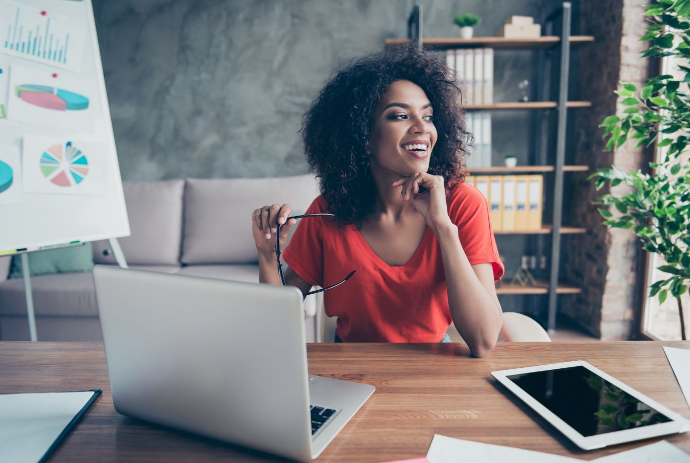 Happy business woman