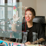 woman reviewing business numbers
